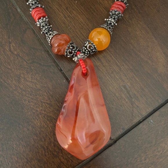 NWT - Vintage Natural Mixed Gemstone Statement Necklace - Picture 3 of 4